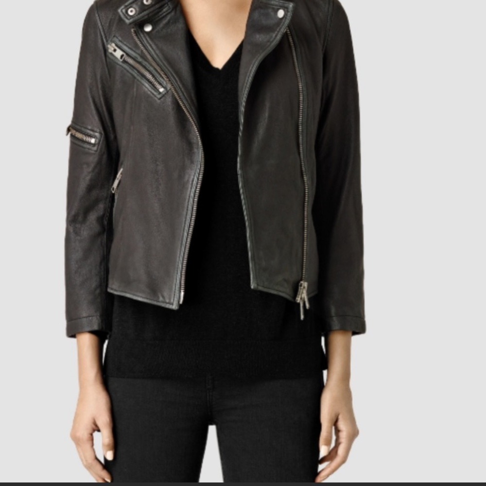 All Saints Mast Biker Leather Jacket